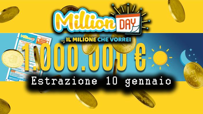 Estrazione Million Day e Million Day Extra di oggi sabato 10 gennaio: i numeri vincenti