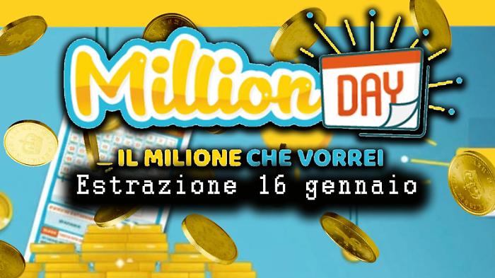 Million Day e Million Day Extra, le estrazioni e i numeri vincenti di oggi venerd&igrave; 16 gennaio