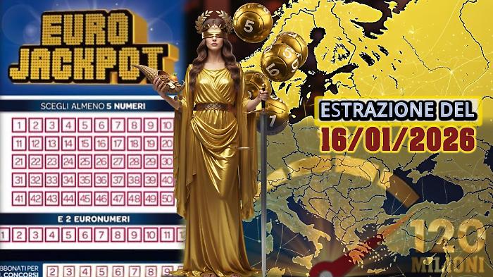 Eurojackpot, estrazione e numeri vincenti di oggi venerd&igrave; 16 gennaio