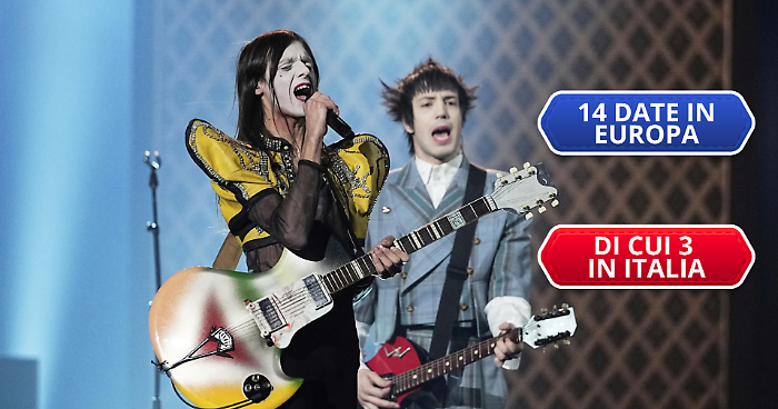 Lucio Corsi e Tommaso Orromano all'Eurovision Contest Song 2025 a Basilea, le date del tour europeo e nei palasport italiani