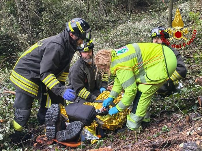 Tagliaboschi ferito da un tronco mentre lavorava: trasportato in elisoccorso