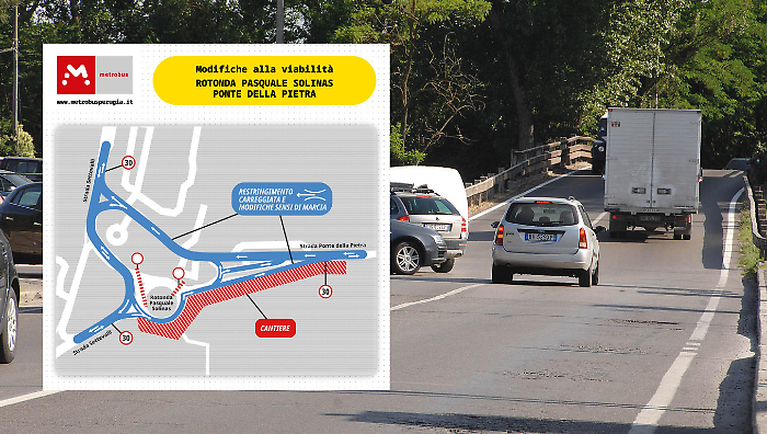 Metrobus, come cambia la viabilit&agrave; nei prossimi mesi: al via i lavori alla rotatoria Pasquale Solinas e in strada Ponte della Pietra San Vetturino