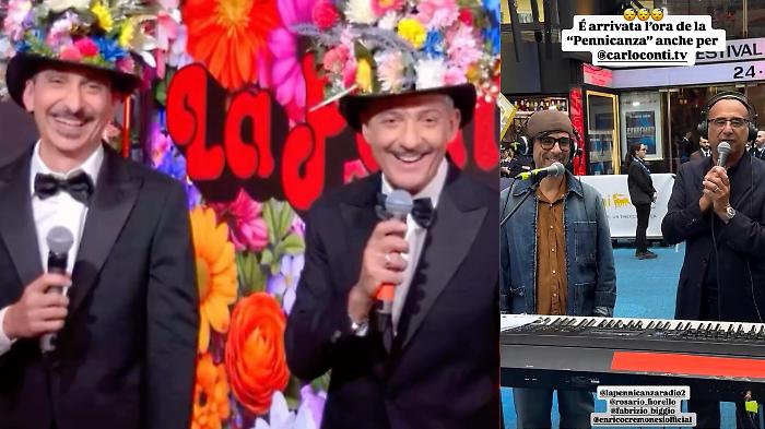 Carlo Conti fa "la pennicanza" con Fiorello: tastiera, Ariston e ultime gag prima dell'inizio di Sanremo