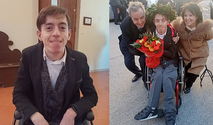 Andrea Tomassini: "Ora mi prendo un'altra laurea". Il 22enne nato con disabilit&agrave; raccolta il suo ultimo traguardo