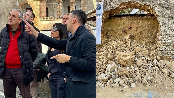 Crollo delle mura a Montefalco, stanziati oltre 3 milioni per il ripristino. Proietti: "Interveniamo immediatamente centri storici e cittadini"