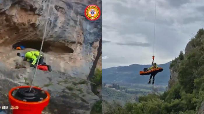 Climber si infortuna mentre si arrampica sulla Falesia di Ferentillo: soccorso in elicottero e portato in ospedale