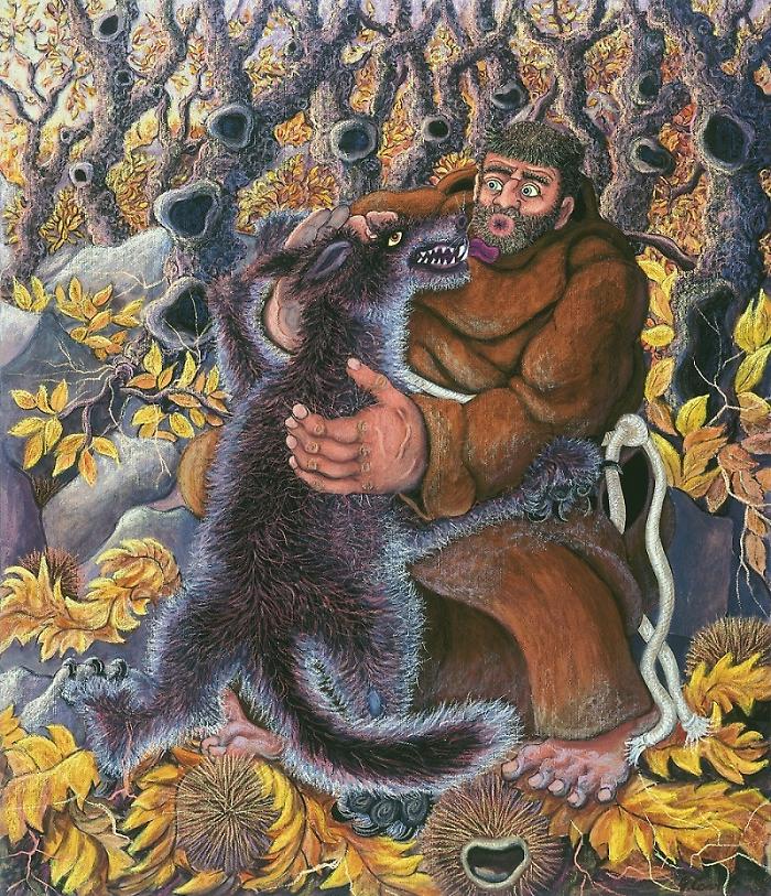 Francesco e il lupo: col Corriere in regalo il poster del dipinto di Gino Covili