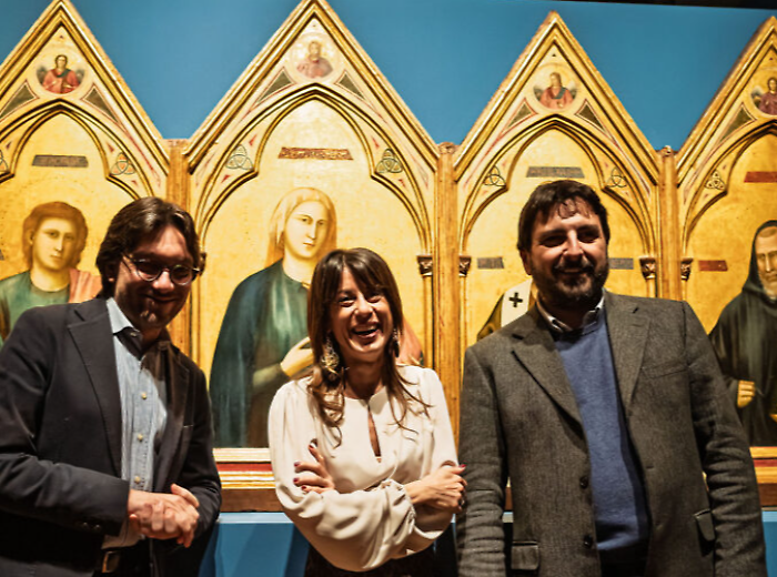 I curatori, Emanuele Zappasodi e Veruska Picchiarelli,  e il direttore Costantino D'Orazio