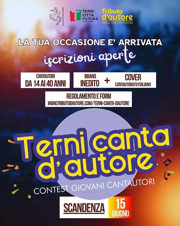 Terni Canta d&rsquo;Autore 2026: aperte le iscrizioni del contest per i giovani cantautori. Finale con il grande concerto di Raf