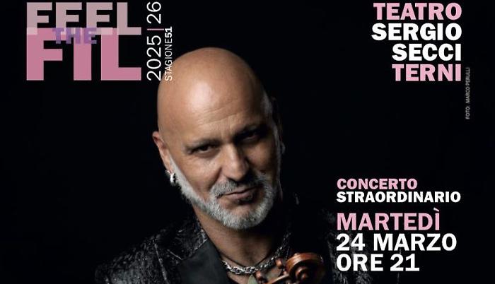 Terni, la Filarmonica Umbra lancia il concerto straordinario di Alessandro Quarta, l&rsquo;artista che ha rivoluzionato l&rsquo;immagine del violino contemporaneo