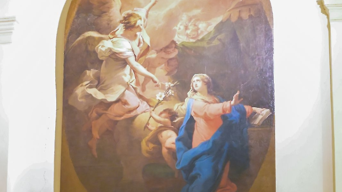 Foligno, L&rsquo;Annunciazione del Gandolfi torna a splendere nella chiesa del Santissimo Salvatore