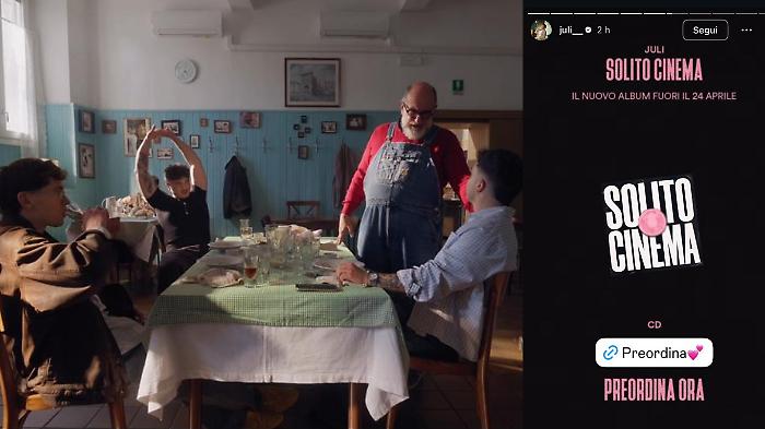 Giorgione protagonista nel video del nuovo album di Juli &ldquo;Solito cinema&rdquo;: spuntano anche Olly e Tredicipietro