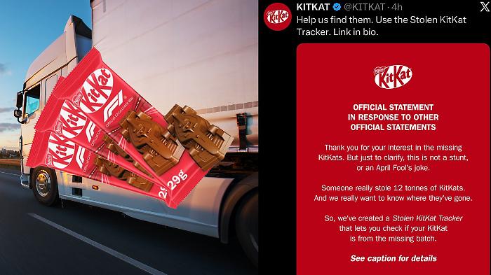 KitKat, ancora nessuna traccia del camion rubato. L&rsquo;azienda sui social: &ldquo;Aiutateci a trovarlo&rdquo;