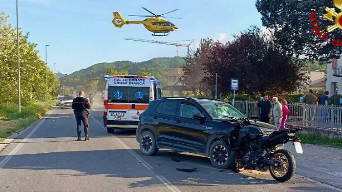 Scontro tra moto e auto in localit&agrave; San Secondo: motociclista elitrasportato in gravi condizioni. &Egrave; cosciente 