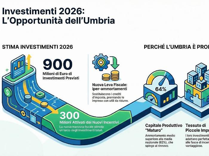 Previsti 900 milioni di investimenti per le imprese nel 2026