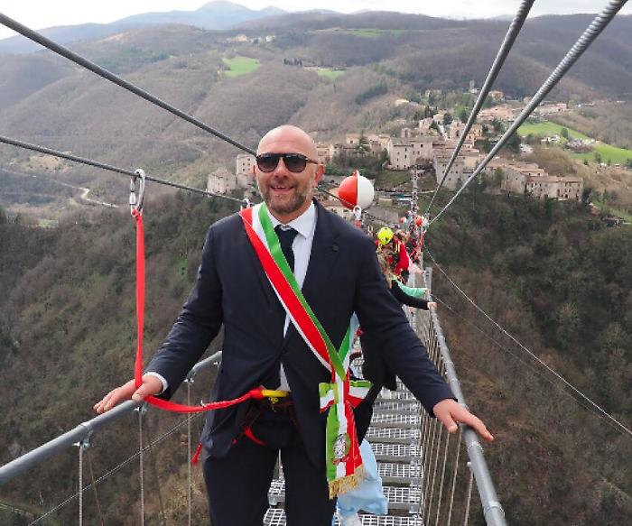 Sellano, il ponte tibetano:&nbsp;