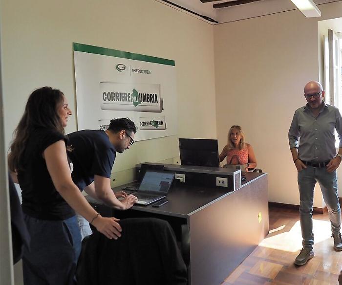 Corriere dell'Umbria, primo giorno di lavoro nella nuova sede al centro di Perugia