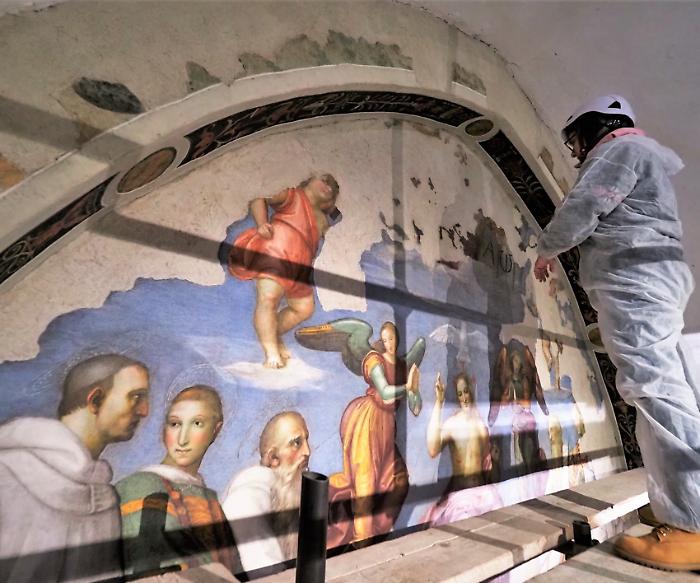 Perugino e Raffaello,&nbsp; tour cappella San Severo affresco