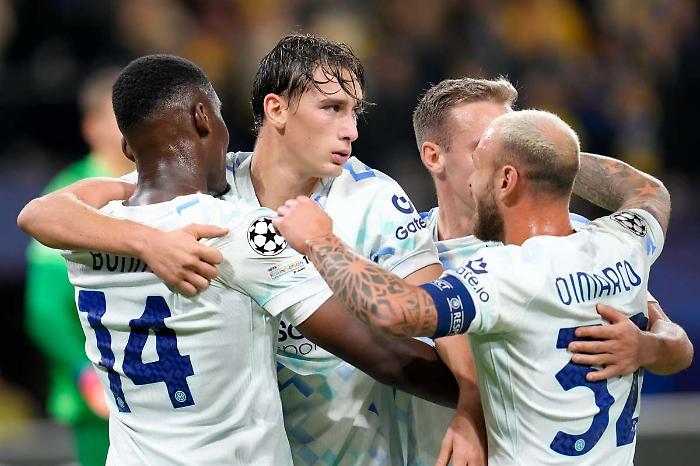 Pazza e bella Inter, poker in Champions sul campo dell'Union SG