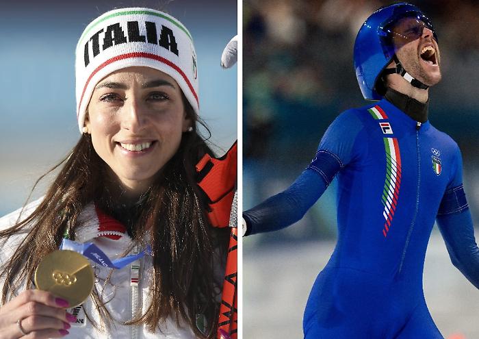 Vittozzi e Ghiotto portabandiera Italia a cerimonia chiusura Milano-Cortina